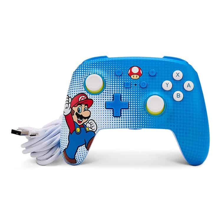 کنترلر با سیم PowerA Enhanced مخصوص Nintendo Switch – طرح Mario Pop Art — تصویر ۵