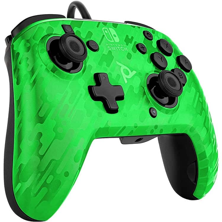 کنترلر با سیم PDP Faceoff Deluxe مخصوص Nintendo Switch – رنگ Green Camo — تصویر ۴