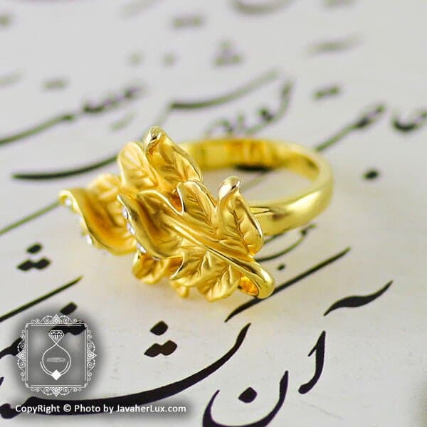 انگشتر زنانه طرح برگ خزان _ کد : 200106 — تصویر ۵