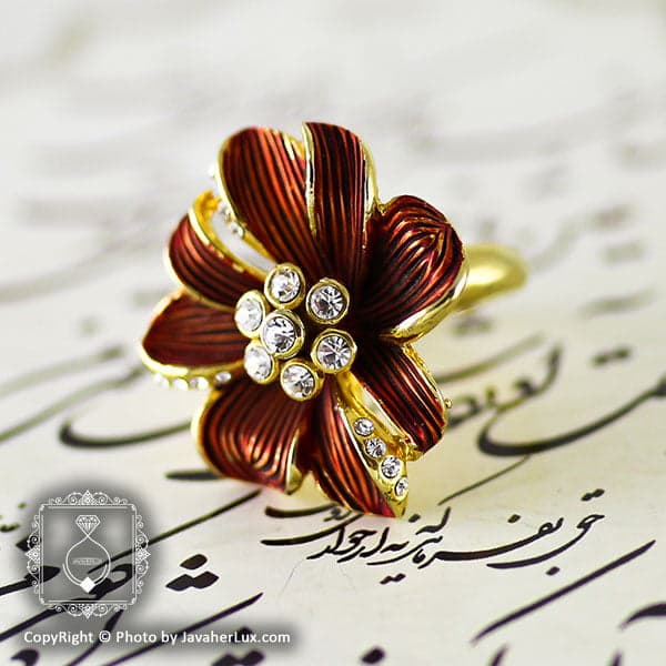 انگشتر زنانه طرح گل _ کد : 200107 — تصویر ۲