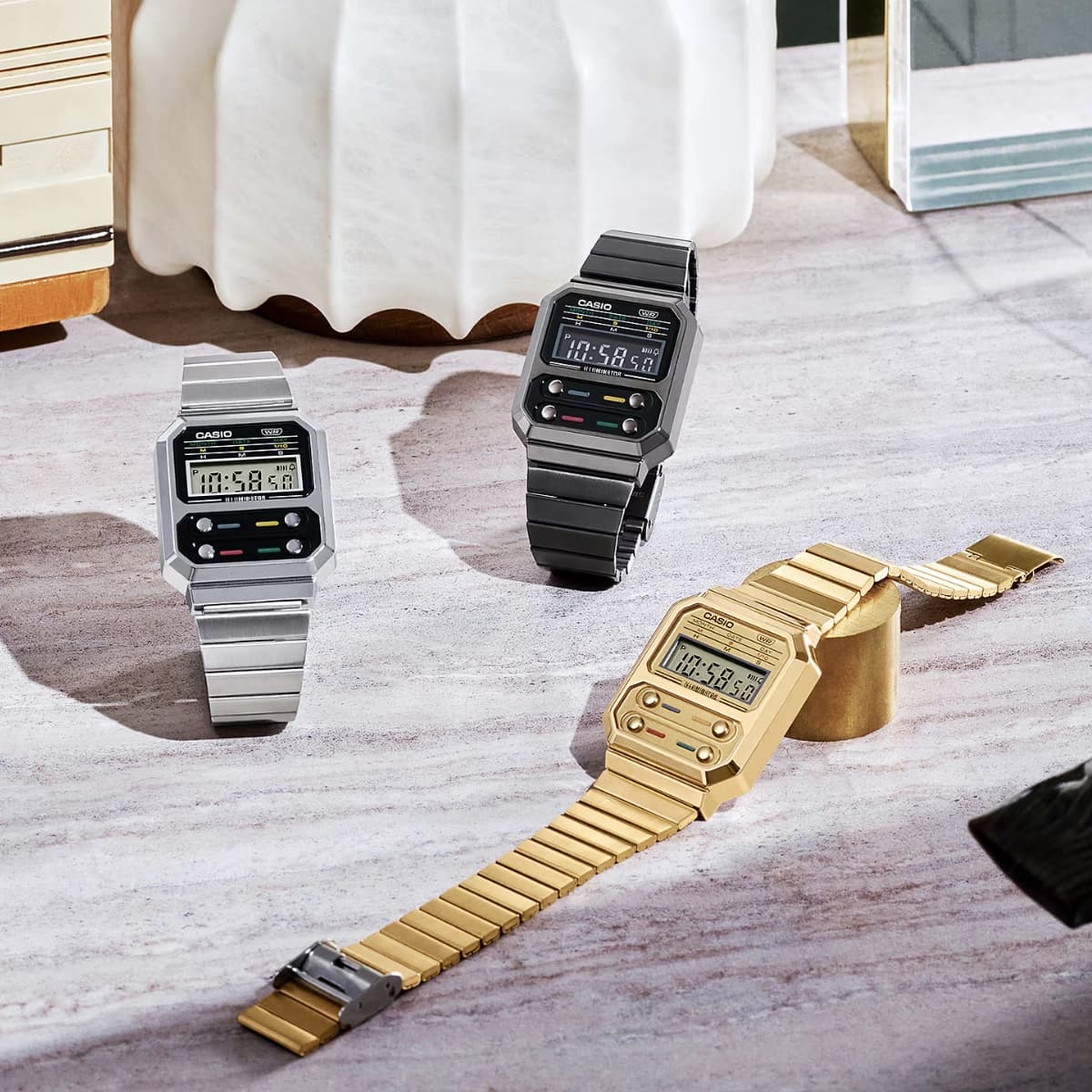 ساعت مچی اسپرت ( مردانه و زنانه ) کاسیو مدل Casio A100WEG-9ADF — تصویر ۲