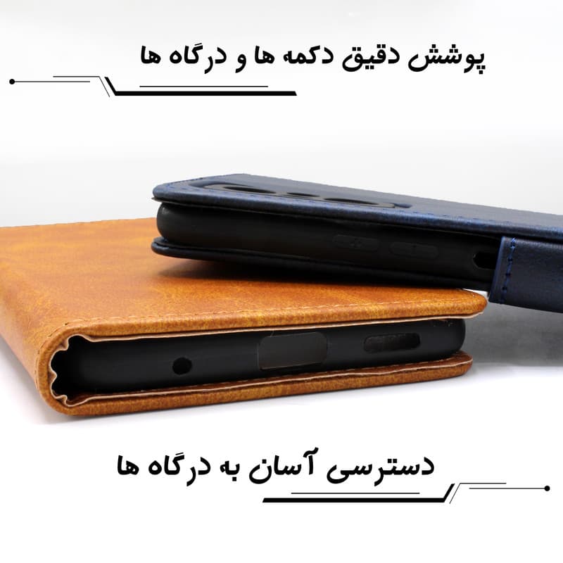 کیف کلاسوری مدل Grise مناسب برای گوشی موبایل سامسونگ Galaxy A73 به همراه بندآویز — تصویر ۴