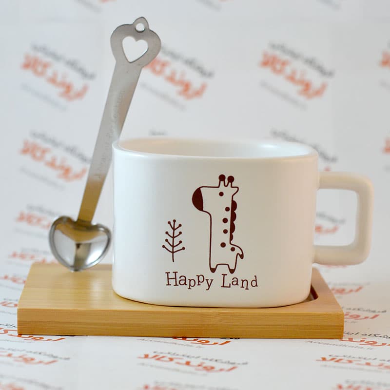 ست ماگ و زیر لیوانی مدل1 Happy Land