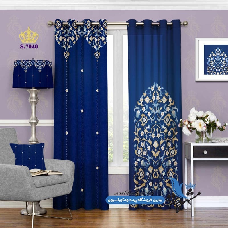 پرده پانچ اسلیمی طرح نمای حاشیه محراب کد S7040