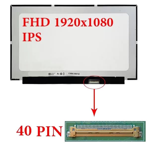 ال ای دی تاچ لپ تاپ 15.6 40PIN FULL HD IPS نازک بدون جای پیچ — تصویر ۲
