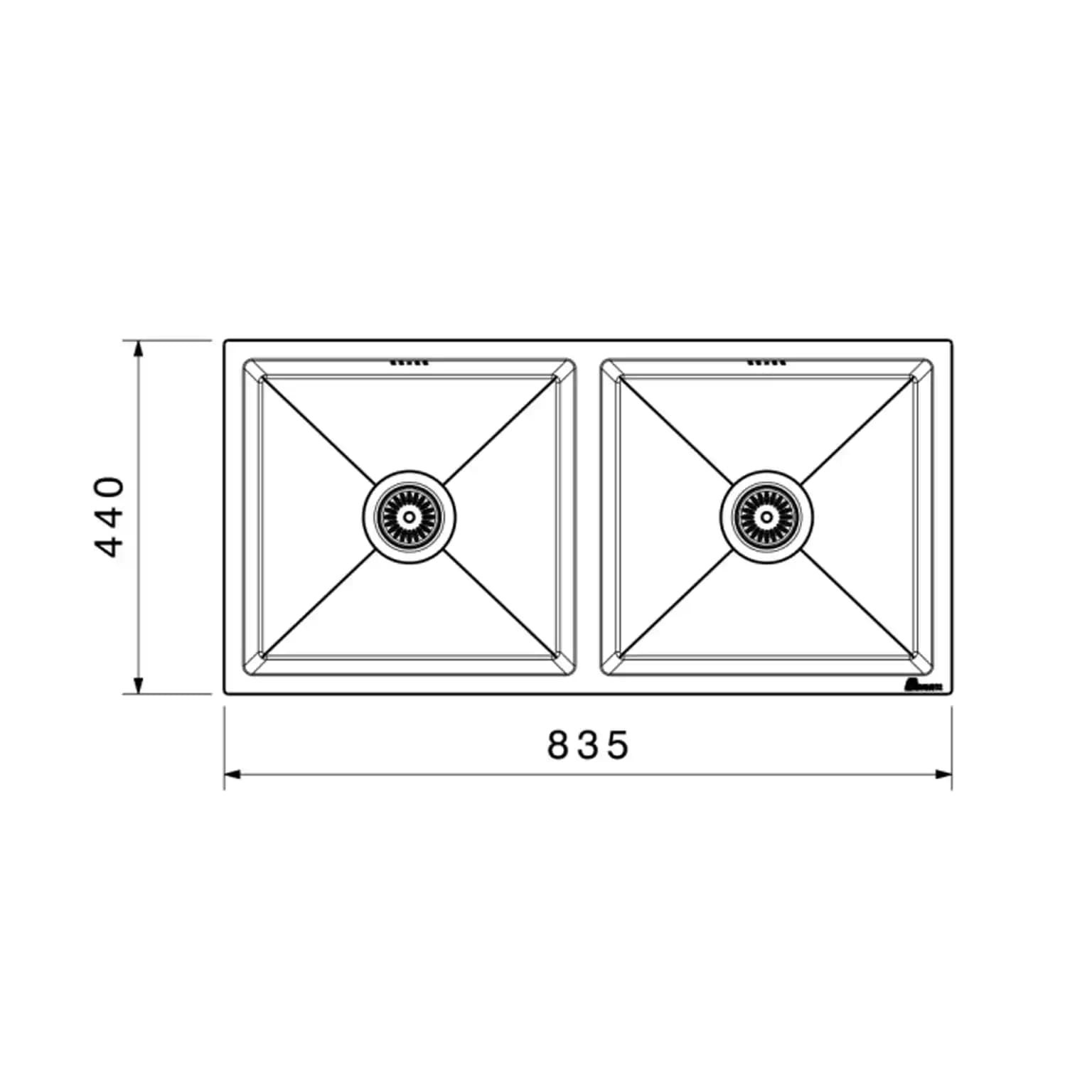 سینک ظرفشویی توکار بیمکث BS 725 ابعاد 44 * 83.5 — تصویر ۳