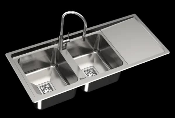 سینک ظرفشویی توکار بیمکث BS 843 ابعاد 52 * 120 — تصویر ۲