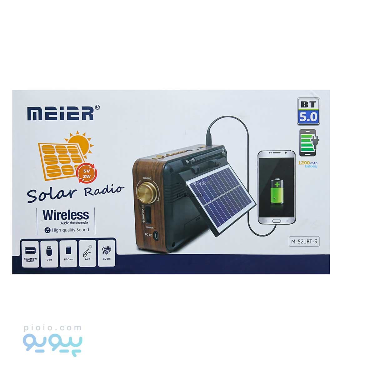 رادیو بلوتوثی خورشیدی MEIER مدل M-521BT-S — تصویر ۲