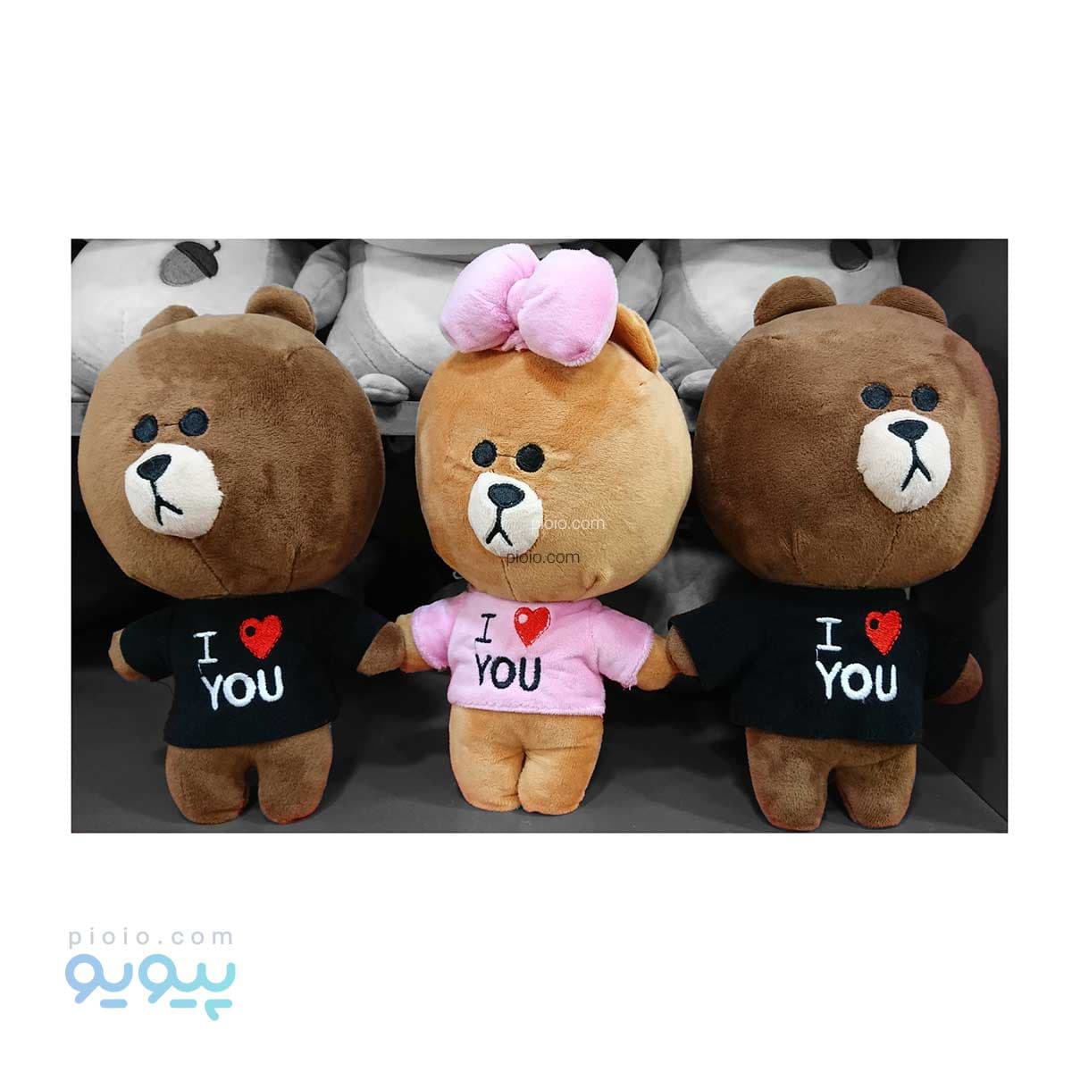 عروسک خرس براون طرح I LOVE YOU — تصویر ۲