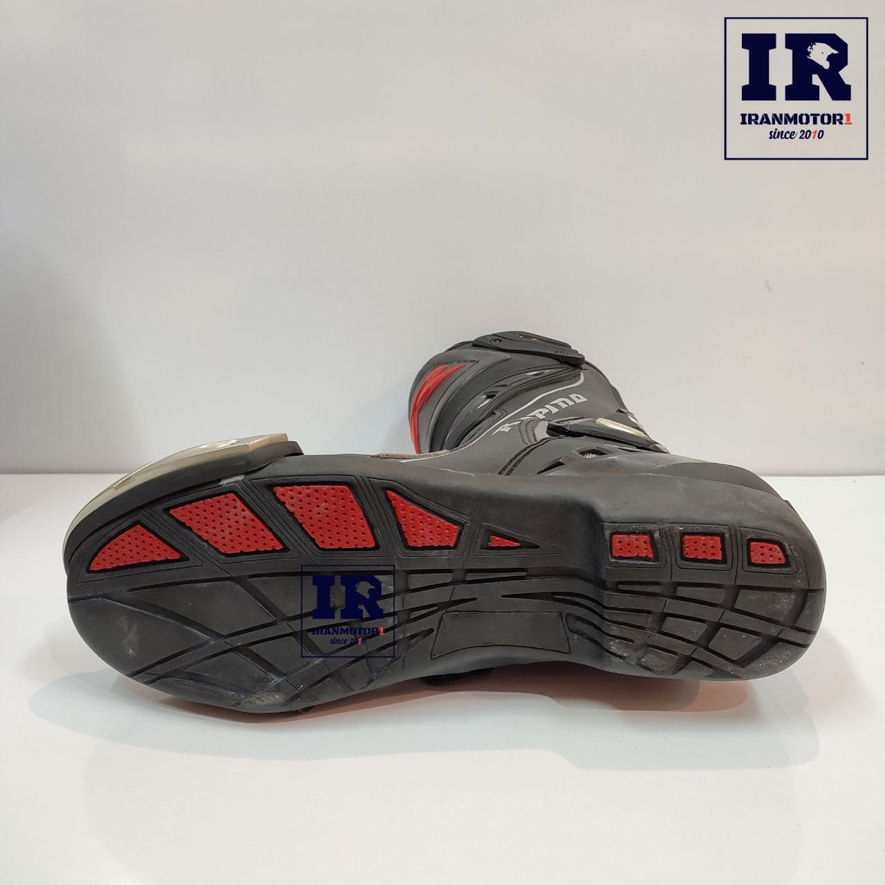 بوت ریسی موتور سواری راپیدو Rapido – مشکی قرمز — تصویر ۴