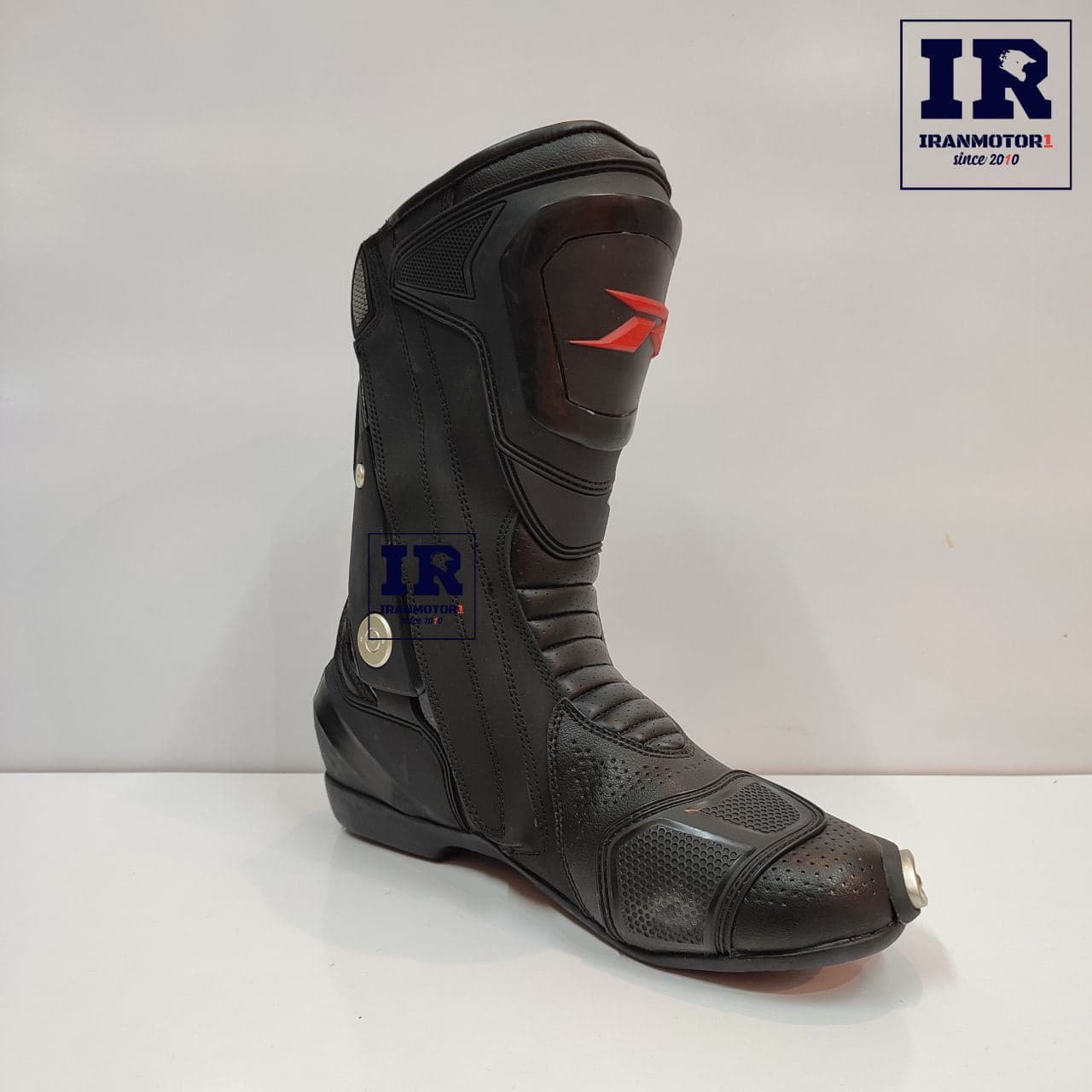 بوت ریسی موتور سواری راپیدو Rapido – مشکی قرمز — تصویر ۶
