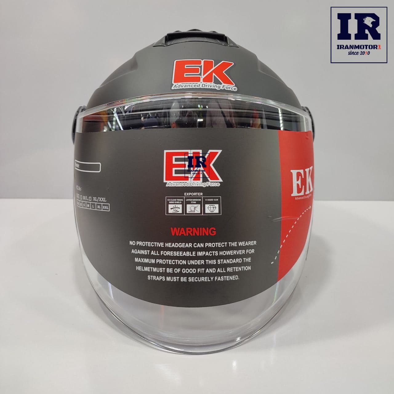 کلاه کاسکت بدون فک EK ای کی تکنیک – مشکی مات — تصویر ۲