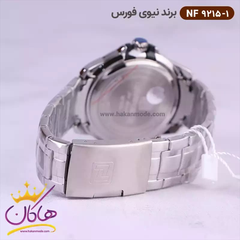 ساعت نیوی فورس مردانه فلزی نقره ای صفحه سفید 9215/1 — تصویر ۳