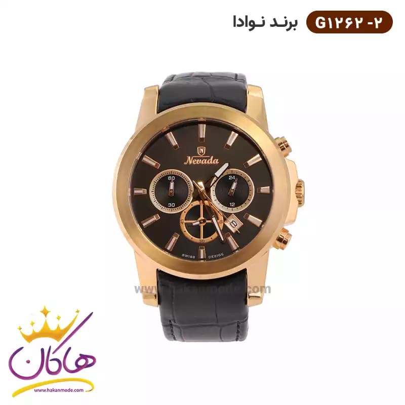ساعت نوادا مردانه بند چرمی کرنوگراف G1262/2