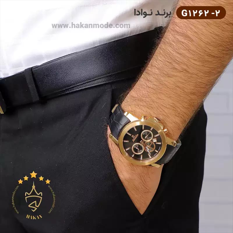 ساعت نوادا مردانه بند چرمی کرنوگراف G1262/2 — تصویر ۲