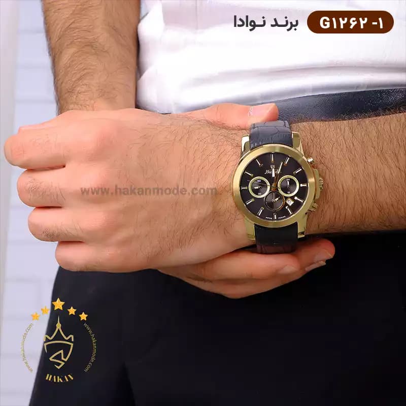 ساعت نوادا مردانه بند چرمی کرنوگراف G1262/1 — تصویر ۲