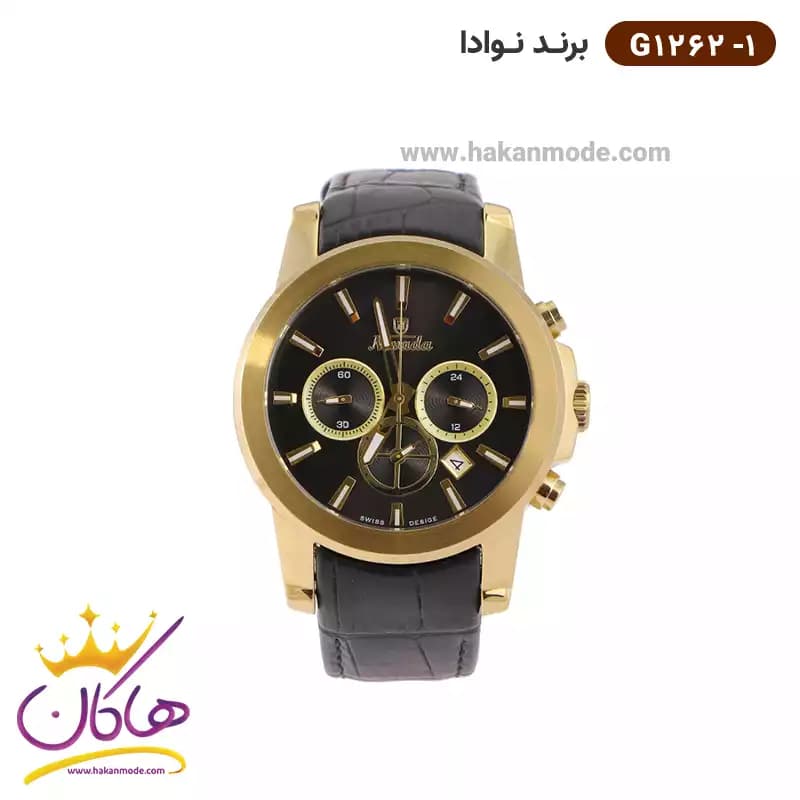 ساعت نوادا مردانه بند چرمی کرنوگراف G1262/1