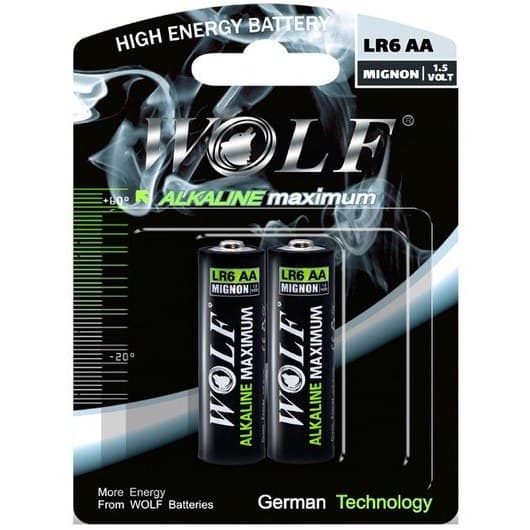 باطری قلم آلکالاین 2 تایی کارتی WOLF Maximum
