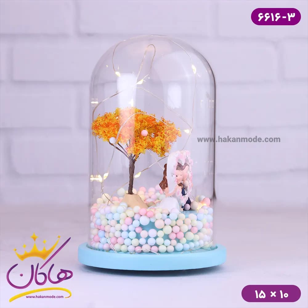 حباب شیشه ای چراغ دار زوج 6616 — تصویر ۵