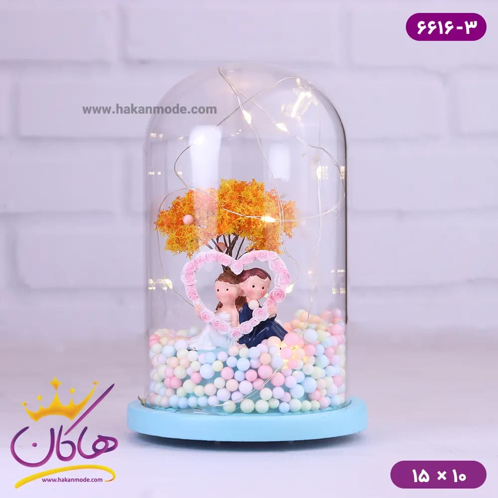 حباب شیشه ای چراغ دار زوج 6616 — تصویر ۲