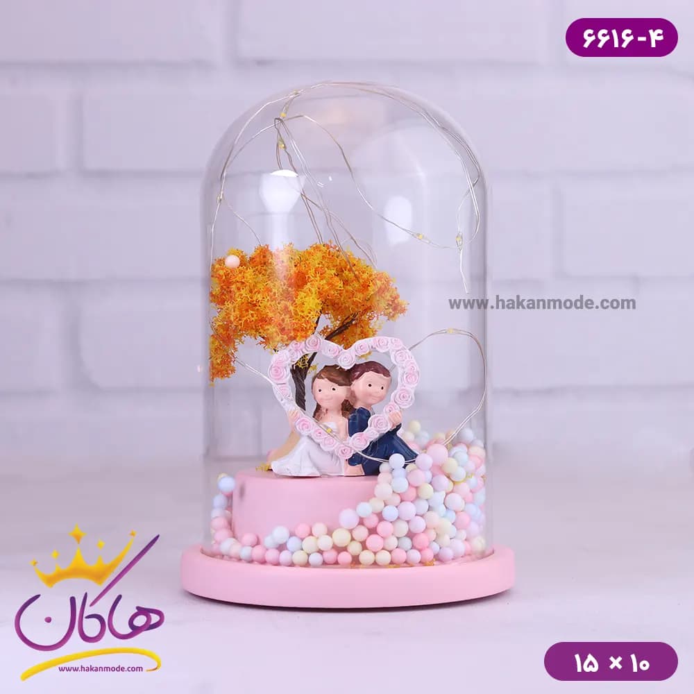 حباب شیشه ای چراغ دار زوج 6616 — تصویر ۳