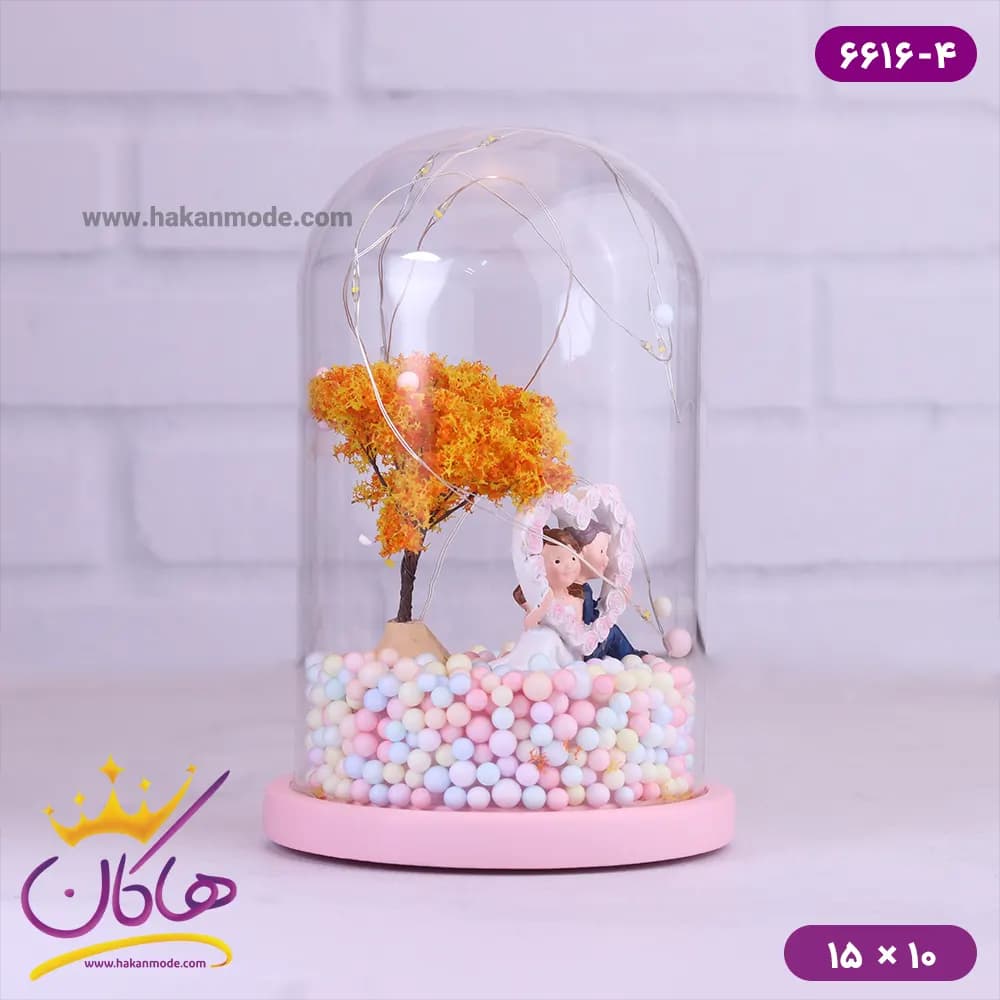 حباب شیشه ای چراغ دار زوج 6616 — تصویر ۴