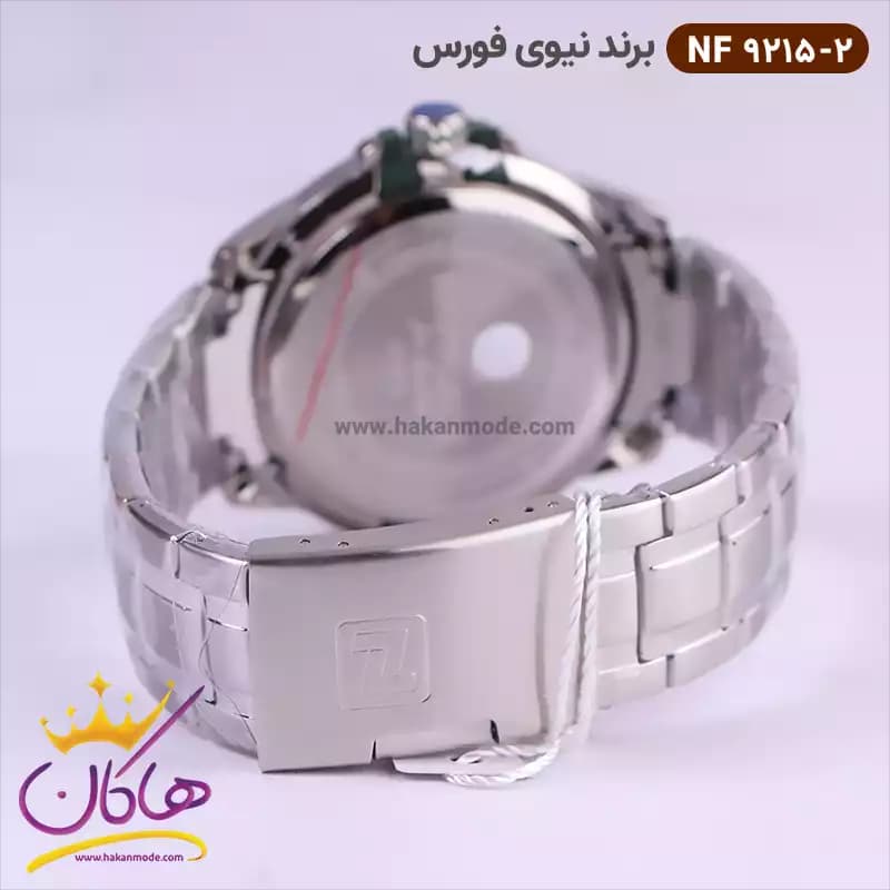 ساعت نیوی فورس مردانه فلزی نقره ای صفحه سبز 9215/2 — تصویر ۴