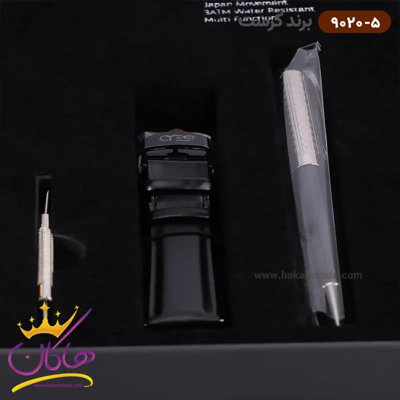 ساعت کرست مردانه فلزی مشکی فول دیت 9020/5 — تصویر ۴