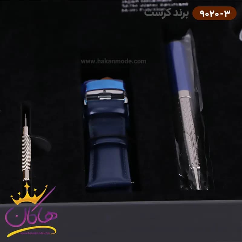ساعت کرست مردانه استیل نقره‌ای دو زمانه مدل 9020/3 — تصویر ۵