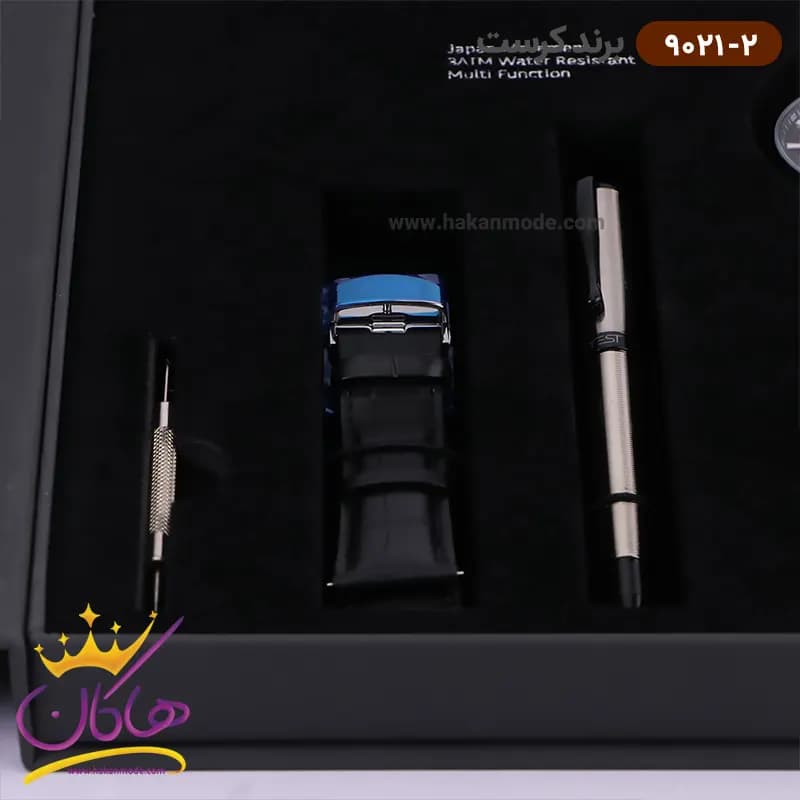 ساعت کرست مردانه صفحه مشکی فول دیت مدل 9021/2 — تصویر ۳