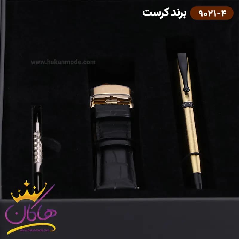 ساعت کرست مردانه استیل طلایی دو زمانه مدل 9021/4 — تصویر ۴