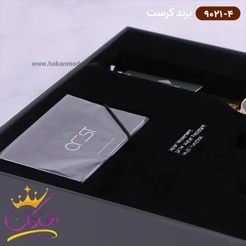ساعت کرست مردانه استیل طلایی دو زمانه مدل 9021/4 — تصویر ۳