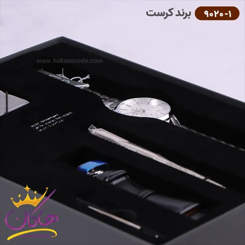 ساعت مچی کرست مردانه استیل نقره‌ای صفحه سفید مدل 9020/1 — تصویر ۳