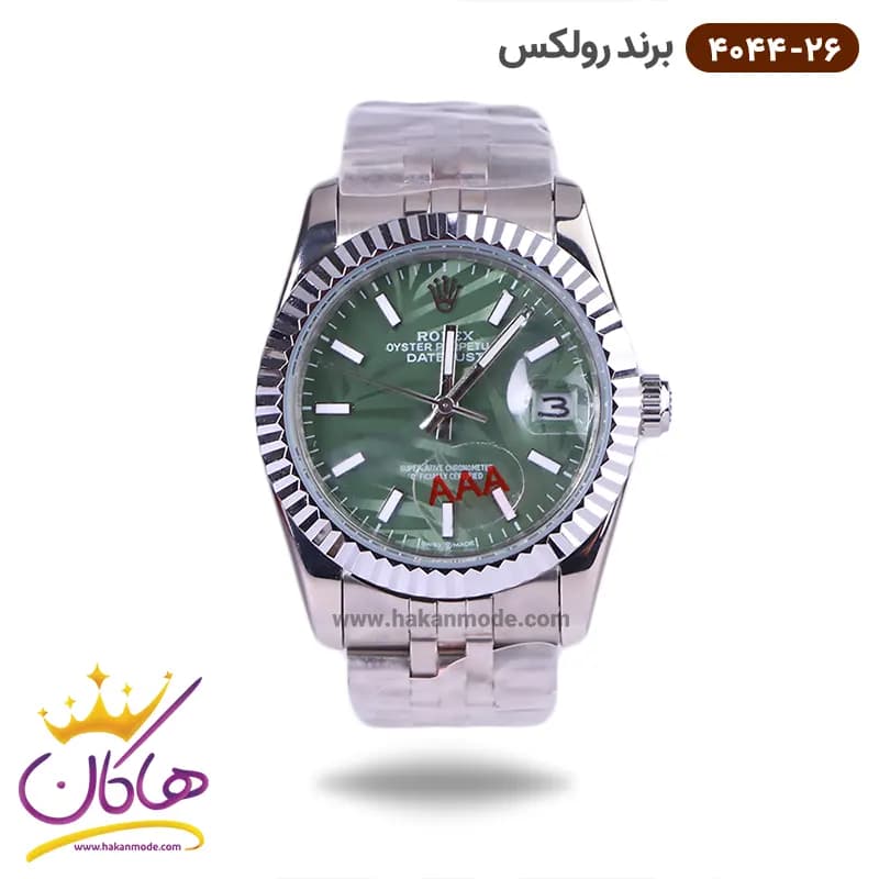 ساعت رولکس مردانه فلزی صفحه سبز 4044/26