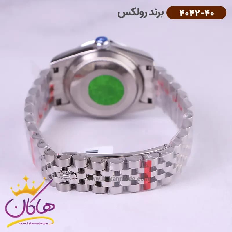 ساعت رولکس زنانه فلزی دیت جاست نقره ای صفحه سبز 4042/40 — تصویر ۳
