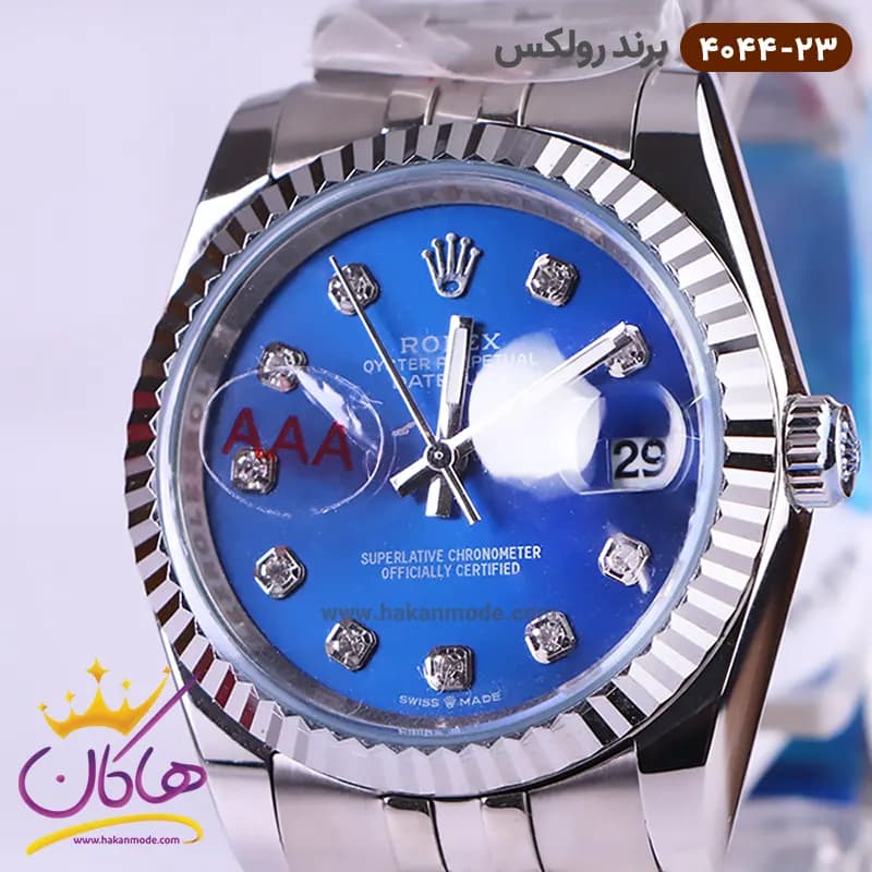 ساعت رولکس مردانه فلزی صفحه آبی 4044/23 — تصویر ۲