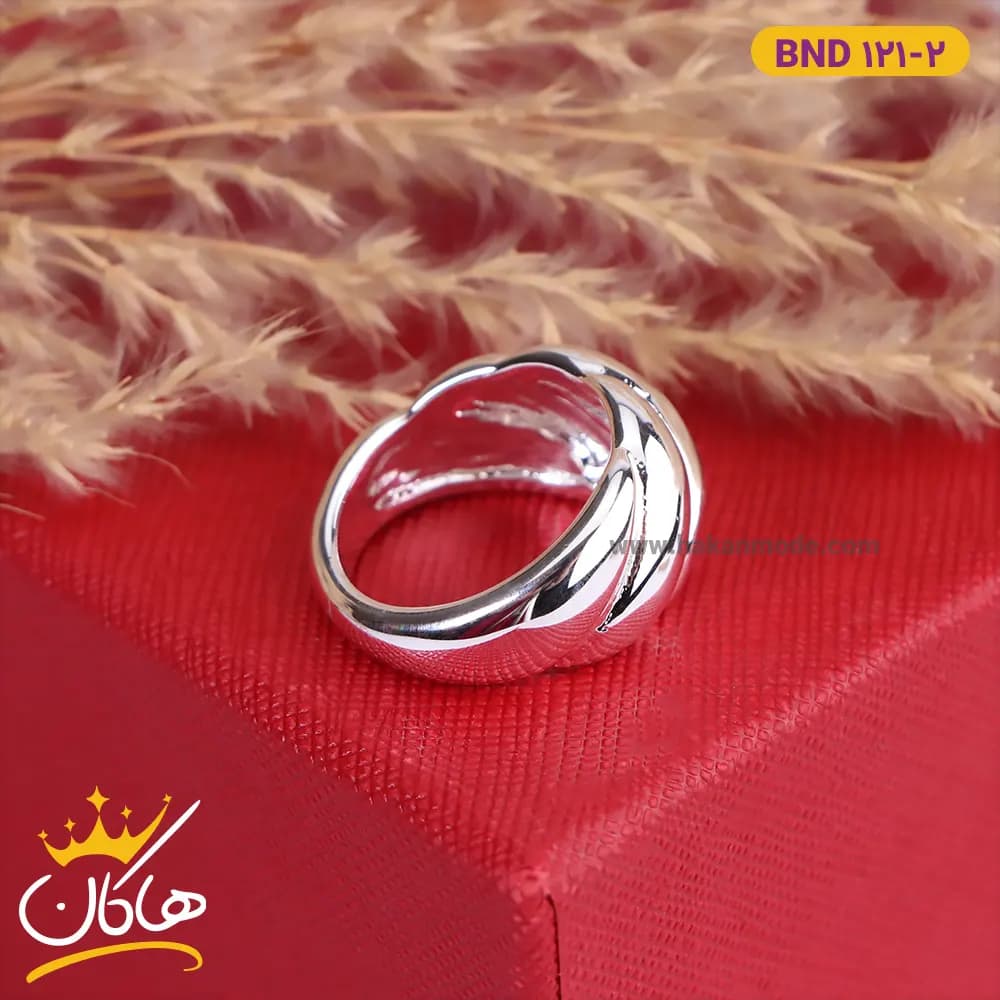 انگشتر استیل زنانه طرح صدف نقره ای | 121/2 bnd — تصویر ۲