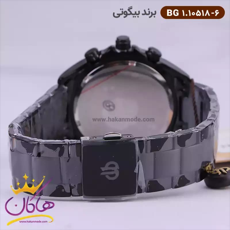 ساعت بیگوتی مردانه فلزی مشکی کد BG.1.10518-6 سه موتوره — تصویر ۴
