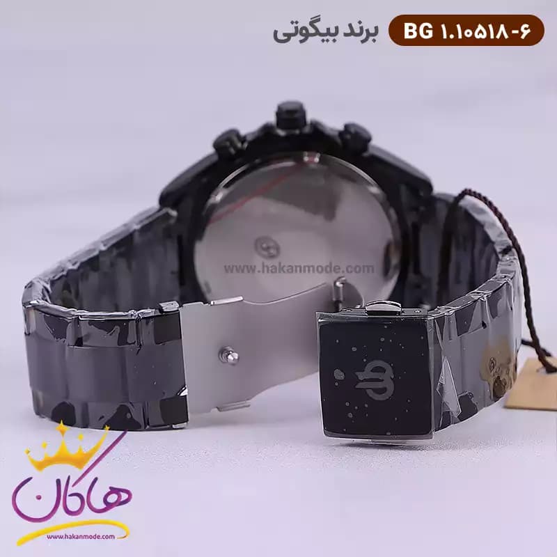 ساعت بیگوتی مردانه فلزی مشکی کد BG.1.10518-6 سه موتوره — تصویر ۳