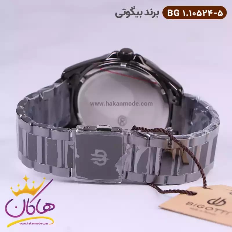 ساعت بیگوتی مردانه فلزی صفحه آبی فول دیت کد BG.1.10524-5 — تصویر ۳