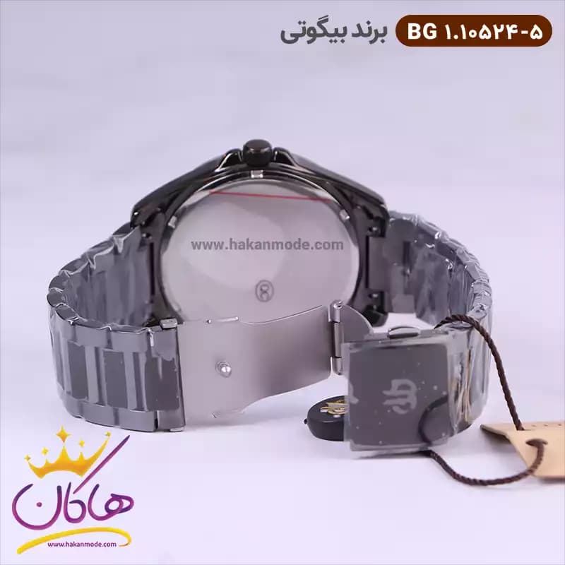ساعت بیگوتی مردانه فلزی صفحه آبی فول دیت کد BG.1.10524-5 — تصویر ۴