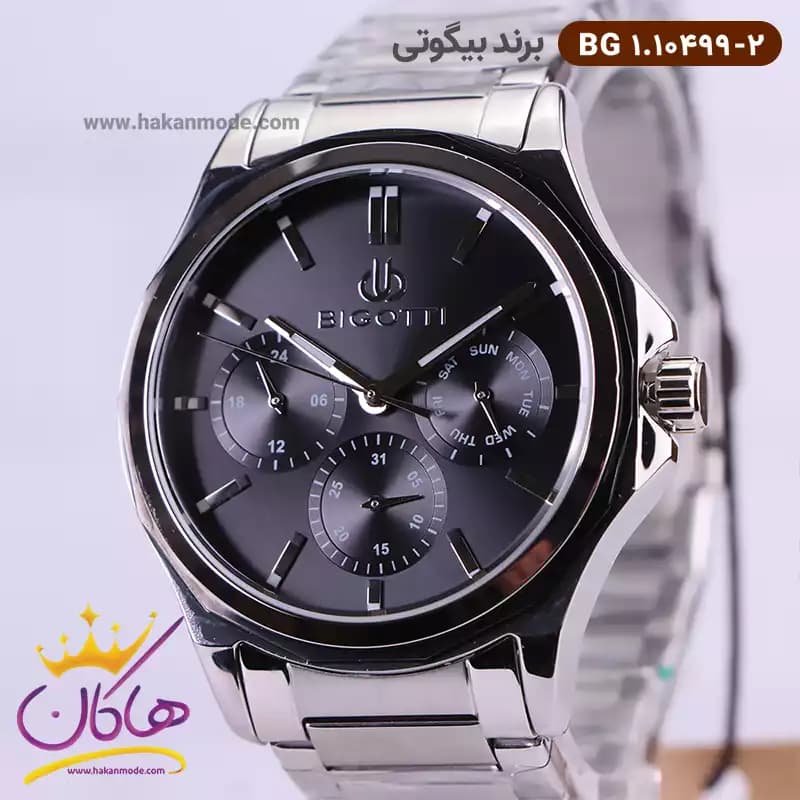 ساعت بیگوتی مردانه فلزی فول تایم سه موتوره کد BG.1.10499-2 — تصویر ۲