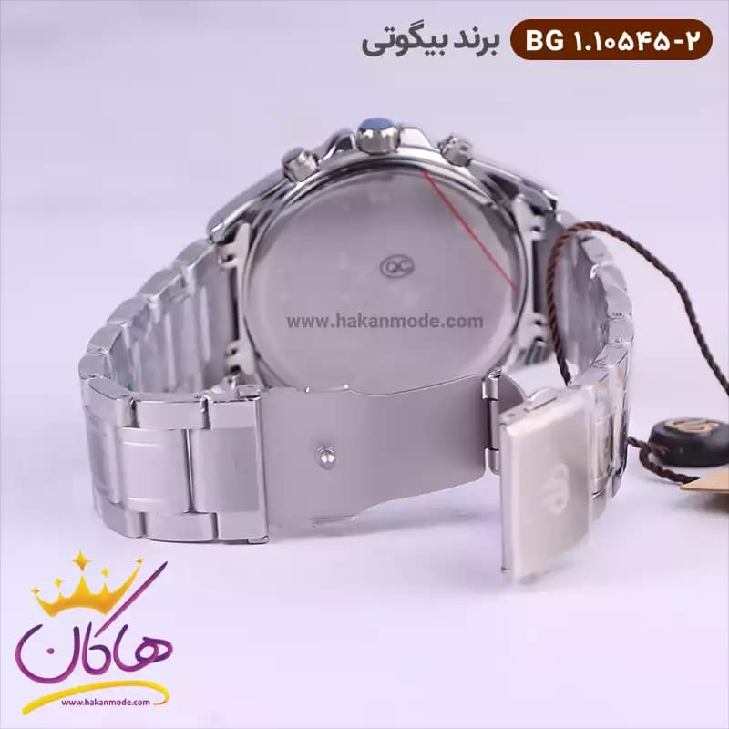 ساعت بیگوتی مردانه فلزی نقره ای صفحه آبی کد BG.1.10545-2 — تصویر ۴
