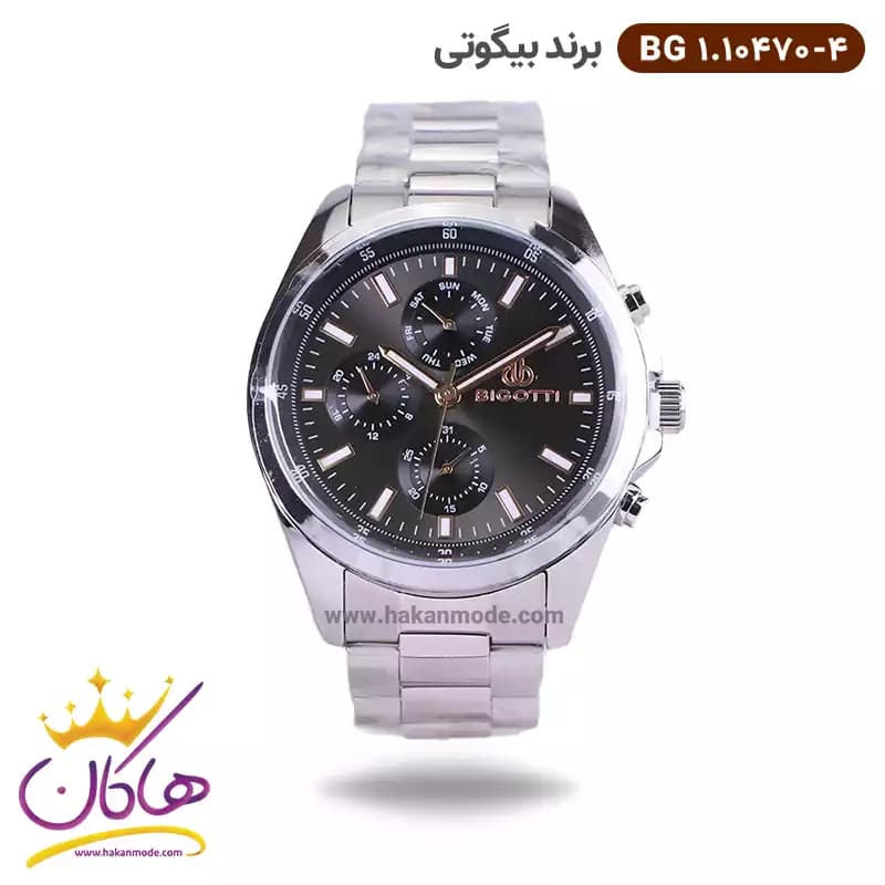 ساعت مچی بیگوتی مردانه فلزی فول تایم کد BG.1.10470-4