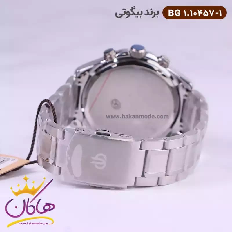 ساعت بیگوتی مردانه فلزی صفحه سفید دو زمانه کد BG.1.10457-1 — تصویر ۳