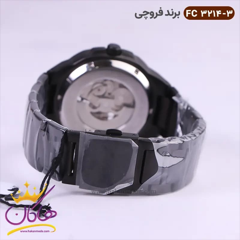 ساعت فروچی مردانه فلزی اتوماتیک مشکی صفحه اسکلتون 03214/3 — تصویر ۳