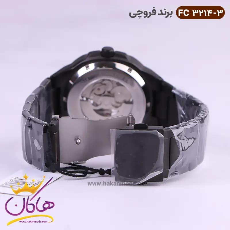 ساعت فروچی مردانه فلزی اتوماتیک مشکی صفحه اسکلتون 03214/3 — تصویر ۴