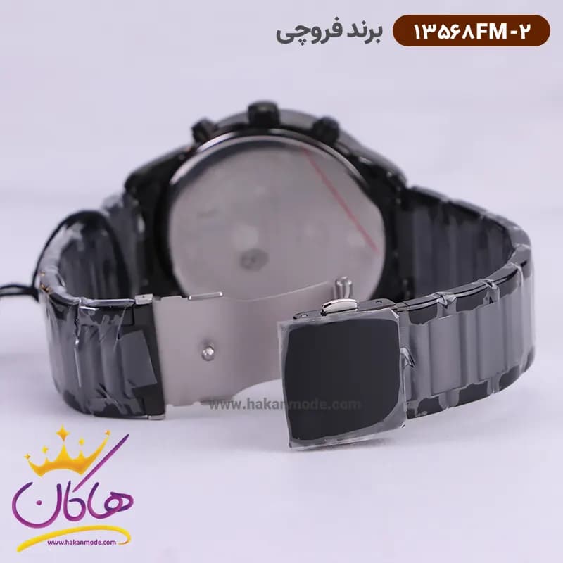 ساعت فروچی مردانه فلزی تمام مشکی سه موتوره 13568fm/2 — تصویر ۴