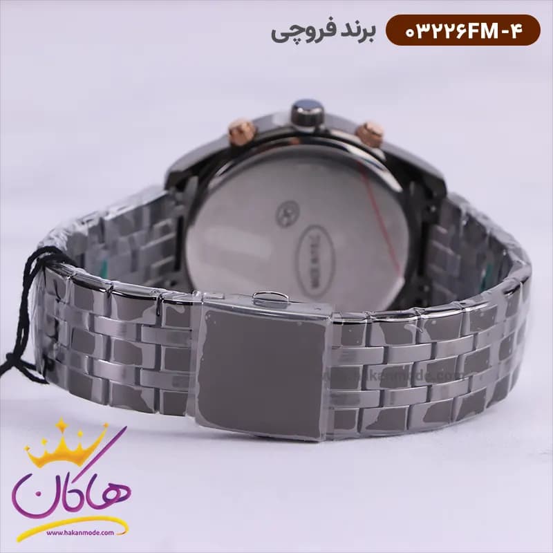ساعت فروچی مردانه فلزی مشکی صفحه سورمه ای 03226fm-4 — تصویر ۳