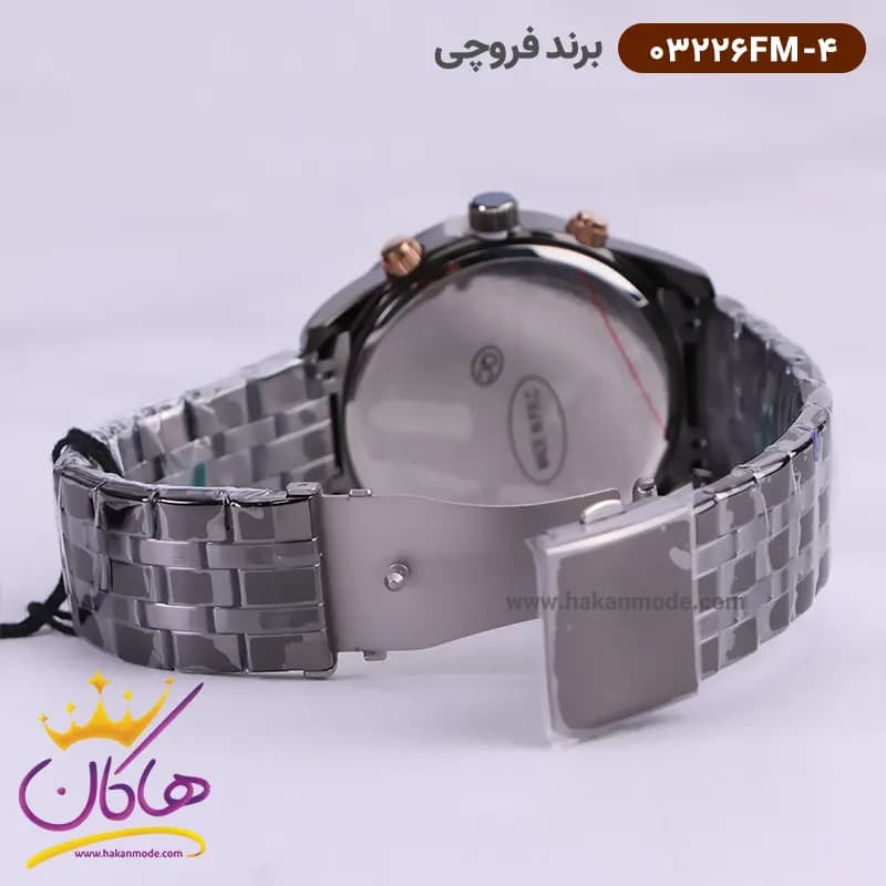 ساعت فروچی مردانه فلزی مشکی صفحه سورمه ای 03226fm-4 — تصویر ۴